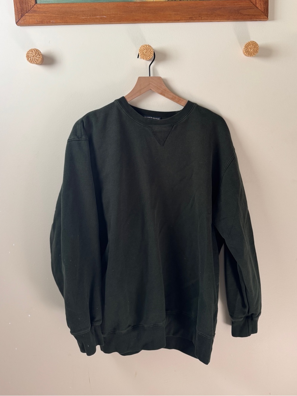 Brandy Melville Olive Green Crewneck Sweatshirt